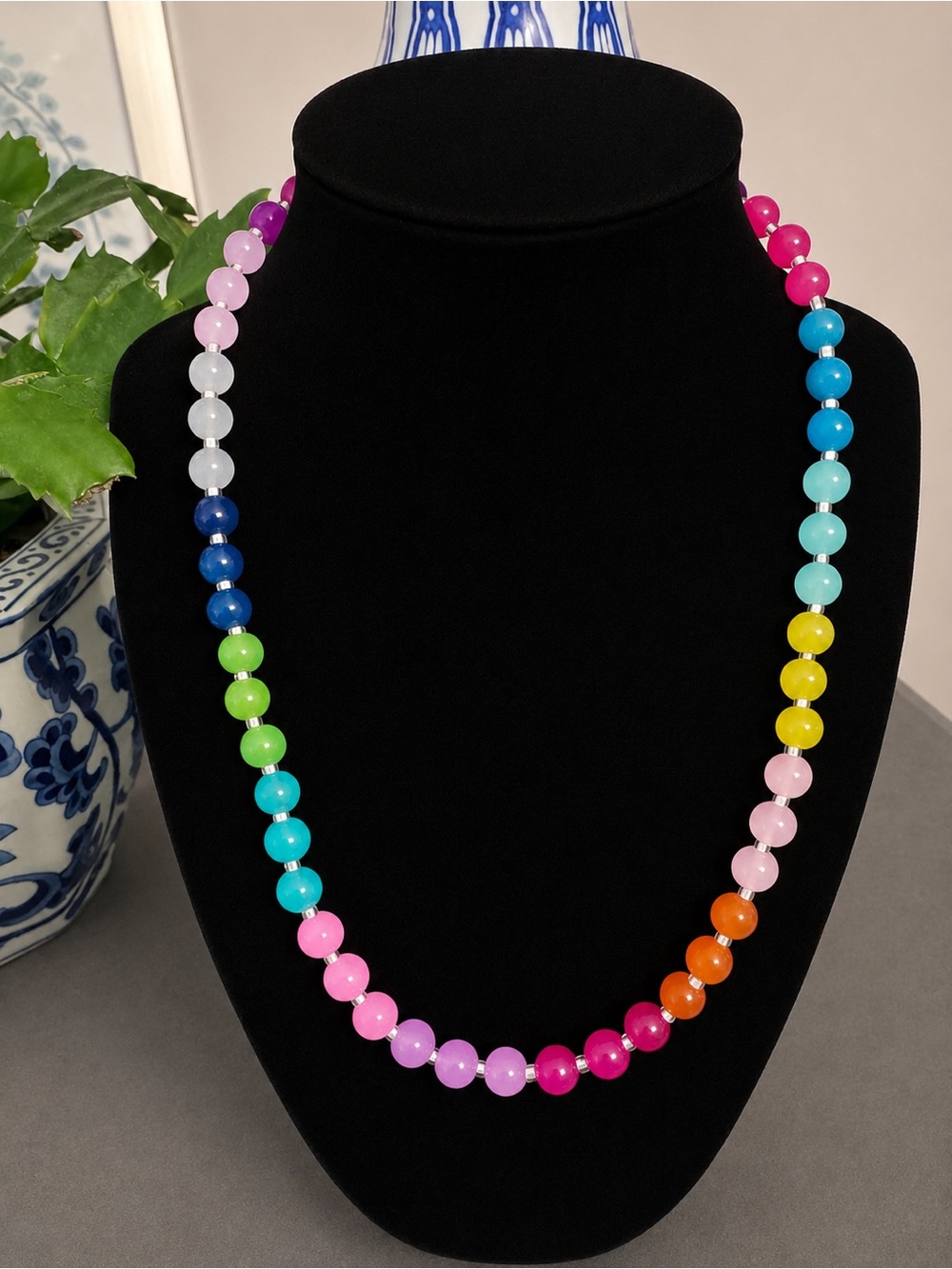 Colorful Multicolor Bead Necklace - Women Jewelry